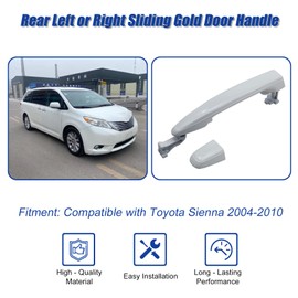 FZJDSD Rear Left or Right Side White Sliding Door Handle Compatible with Toyota Sienna 2004 2005 2006 2007 2008 2009 2010 Replace 69213-08020 69227-08040