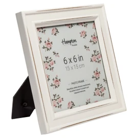 Hampton Frames PALOMA Distressed Square Picture Photo Frame White 6x6 (15x15cm) PAL301966W
