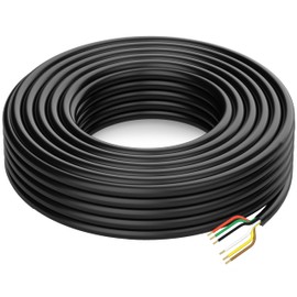 DOAUTO 100 Foot Heavy Duty 14AWG 6 Way Round Conductor Wiring RV Trailer Cord Harness Wire, 6 Individually Flexible PVC RV Tow Hitch Caravan Hook-Up Cable