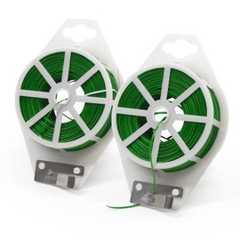 SumDirect Plant Ties,1312FT/400m Green Garden Twist Ties with Cutter for Gardening Plants Growth and Care,Plant Garden Twine Wires for Office Home Cable Organization (1312 Feet / 400 Meters(2 Rolls))