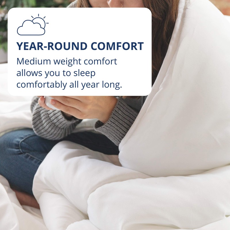 ViscoSoft Down Alternative Comforter King Size - Reversible Microfiber White