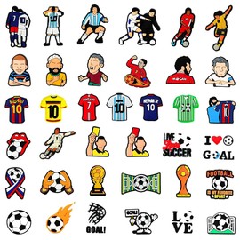 36PCS DIY Shoe Charms,Shoe Charms for Football Accessories Football Star Shoe Decoration for Charms, Bracelets, Wristband, Gift for Birthday, Party, Holiday Clog Pins Accessories for Teens Women Men