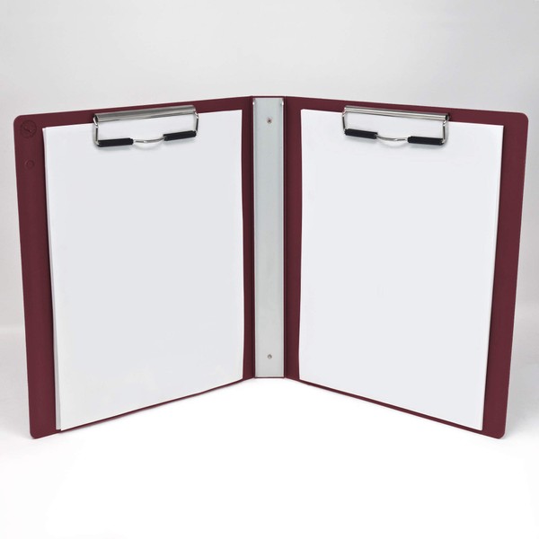 Carstens Heavy Duty Book Style Clipboard with Cover, 2 Clips
