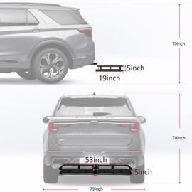 FORWODE 53 x19 Hitch Cargo Carrier, 500 lbs Load Trailer Hitch Cargo Basket, Steel Heavy Duty Luggage Cargo Basket Rack for Trucks, SUV’s,Vans Travel Camping with 2" Receiver, Black