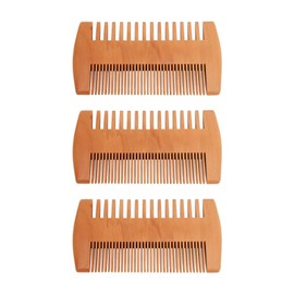 ANKROYU 3pcs Wooden Beard Comb, Pearwood Dual Action Fine & Coarse Teeth, Wood Pocket Comb Perfect for use with Balms and Oils, Men's Combs for Beards Mustaches