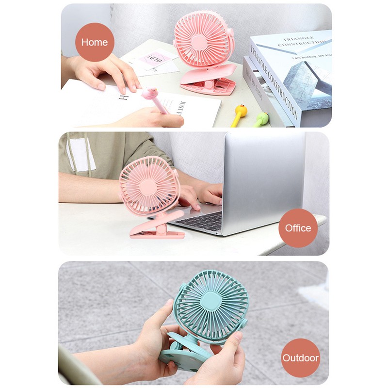 USB Charging Desktop Mini Fan Portable Home Office Clip On