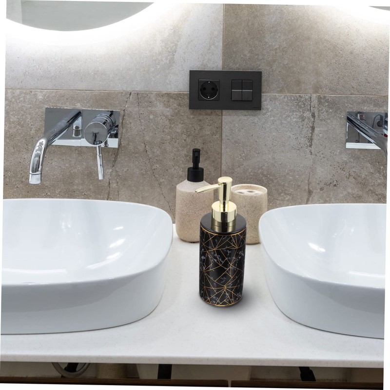 Gatuida Stylish 300ml Ceramic Pump Bottle Empty Dispenser Lotion Dispenser