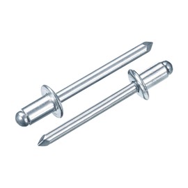 sourcing map 100Pcs 1/4"x3/8" Round Head Blind Rivets, Zinc-Plated Carbon Steel Grip and Mandrel Cap Blind Rivets, Silver