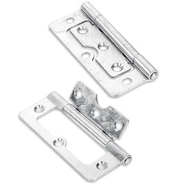 Merriway BH07699 Flush Hurling Hinge, Bright Zinc Plated, Set of 2 Pieces, Silver
