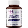 Probióticos 60 Billones y 11 Cepas e Inulina de Agave | Suplemento Alimenticio con Probióticos y Prebióticos a Base de Sábila, B. Lactis y L. Rhamnosus | Cont. 100 caps., MegaBiotic