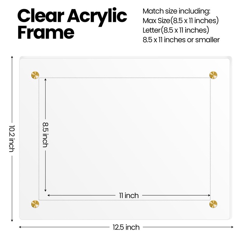 Thyle 8 Pcs Acrylic Photo Frame 8.5 x 11'' Clear