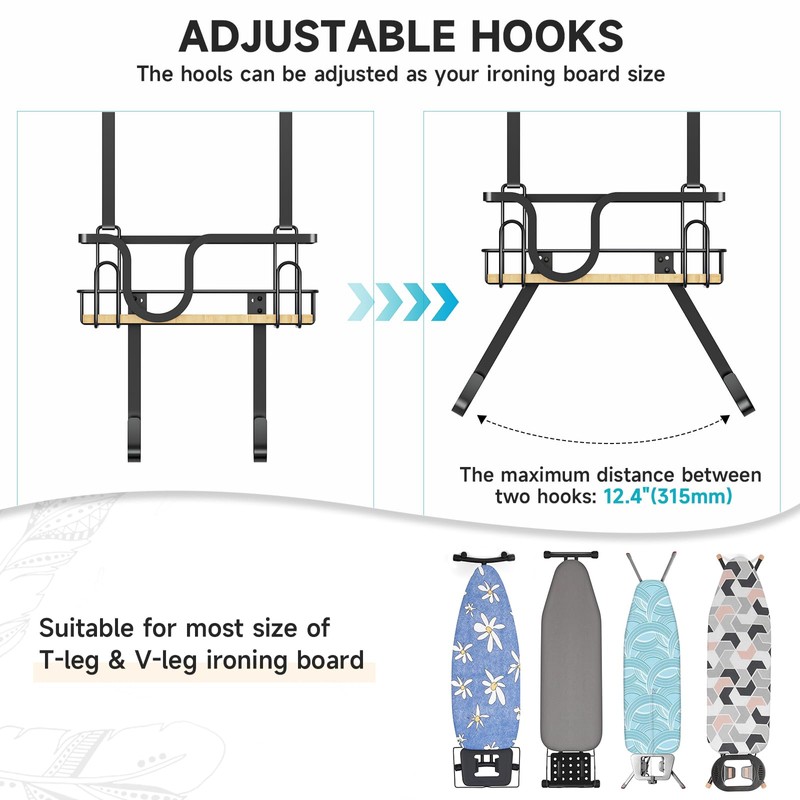 XILIMEN Ironing Board Holder Wall Mount, Over The Door Ironing