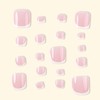 Summer Press on Toenails Square Short Fake ToeNails White French