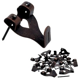 Bronze Picture Hooks for Hard Walls Picture Hanging Hooks 33mm Picture Hangers Double Hook Frame Hanging with Pins 10pcs