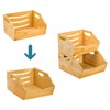 Cididu Cididu 2 Pack Bamboo Stackable Storage Bin, Countertop Open