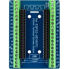 naughtystarts for ESP32 Breakout Board 3.5mm / 0.14" Terminal GPIO Expansion Board for 0.9" / 1.0" Size ESP32 Module ESP-WROOM-32 ESP32-DevKitC (Pack of 2pcs)