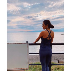 RUNNING GIRL Sports Bra for Women, Criss-Cross Back Padded Strappy Sports Bras Medium Support Yoga Bra with Removable Cups