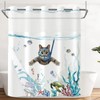 Fowocu No Hook Shower Curtain with Snap in Liner Funny