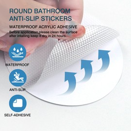 Zoolinn Non-Slip Bathroom Tape Set of 24 PCS, Anti-Slip Bathtub Stickers, Safety Shower Treads with Scraper
