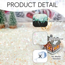 Jocomoni 3.6oz Christmas Artificial Flake Snow Twinkles Xmas Fake Snow Powder Filler Glitter Craft Snow Decoration for Christmas Party Decoration Supply,White