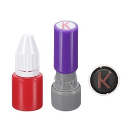PATIKIL Letter Stamps Self Inking, Character K 7mm Alphabet Teacher Stamp Initial Stamp Mini Ink Stamp with Refill Ink for Class Notebook Scrapbooking DIY Craft, Purple Shell