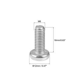 TOP-VIGOR 10Pcs Cross Pan Head Machine Screws, M6x16mm Phillips Round Head Screws Bolts for Machinery, Furniture, Car, Motorcycle Repair, Electronic Products, Ship Assembly, and DIY