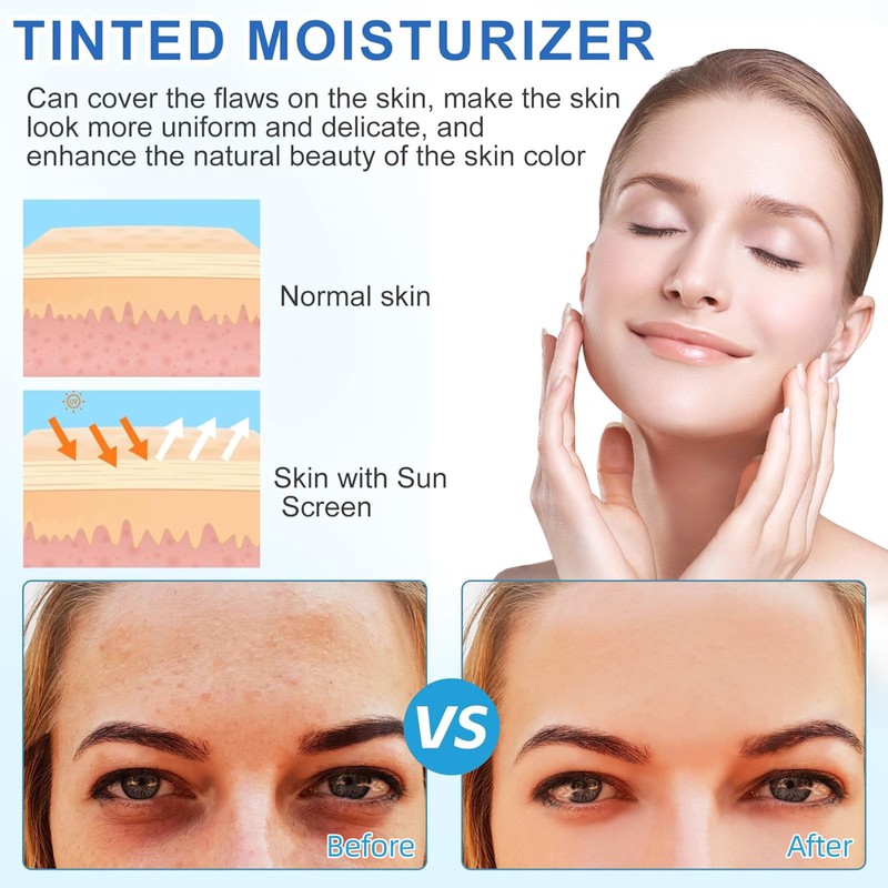 YFKEJI Tinted Sunscreen For Face,Against UVA and UVB Rays, No