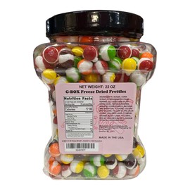 G-BOX 22 OZ Freeze Dried Candy Frettles, Delightful Crunchy Fruity Flavorful Burst, TikTok Trend Items, Air-tight Sealed in a Grip Jar