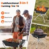 HAPPYGRILL 3-in-1 Foldable Fire Pit With Grill for Outside, Collapsible