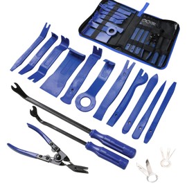 Autojack 19 Piece Upholstery Car Trim Remover Tool Kit Car Door Panel Pry Dash Audio Console Radio Removal Tool Installation Removals