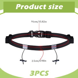 ZPSCXQ triathlon race belt, race belt triathlon, race belt for Triathlon Races Belts, Elastic Comfortable Running Belts for Marathons and Racing, Riding Running Cycling (Black)
