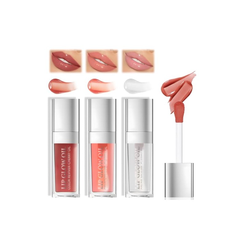 Lip Gloss Brillo De Labios, 3 Pcs Aceites Para Labios