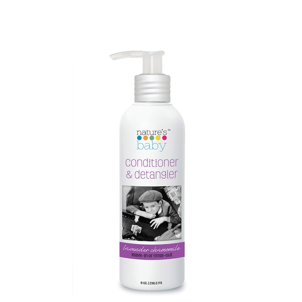 Nature's Baby Conditioner & Detangler - Formulated for Problem and Sensitive Skin - Sulfate Free, No Artificial Fragrances and pH Neutral - Lavender Chamomile 8 oz (1 Pack)