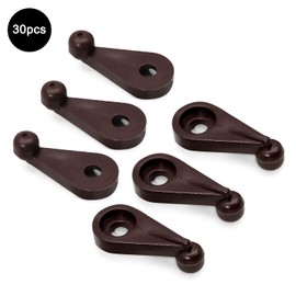Jiozermi 30 Pcs Glass Window Retainer Clips Kit, Brown Mirror Fixing Clips Glass Door Holder Cabinet Panel Bracket with Screws for Fixing Glass