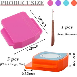 3 PCS Magnetic Seam Guide for Sewing Machine, Magnetic Seam Guide,Multifunctional Polygonal Hemmer Guide with Seam Ripper for Seaming, Sewing Machine Accessories for Magnet Making Machines