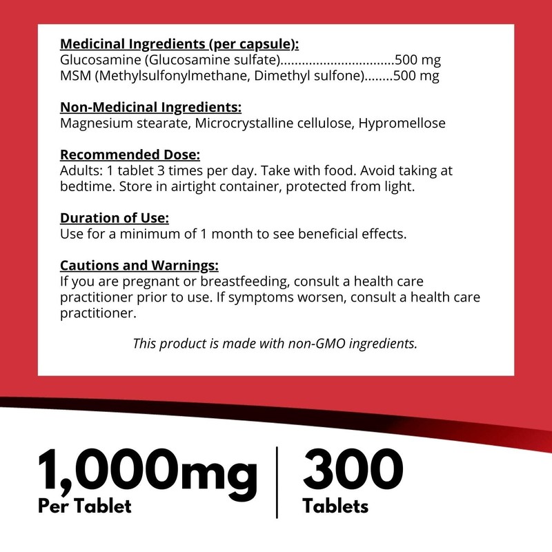 Nutridom Glucosamine Sulfate 500 mg with MSM 500 mg, 300