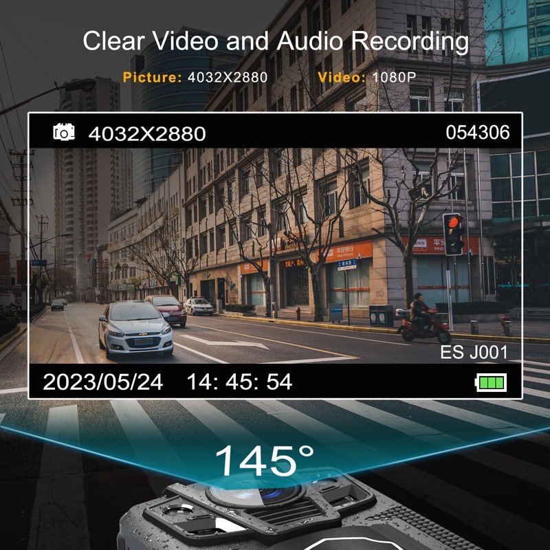 ONCHEER 1080P Patrol Sport Body Camera, Video Recorder Cams with