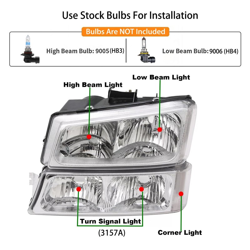 Headlight Assembly Tail Lights Combo Set For 2003 2004 2005