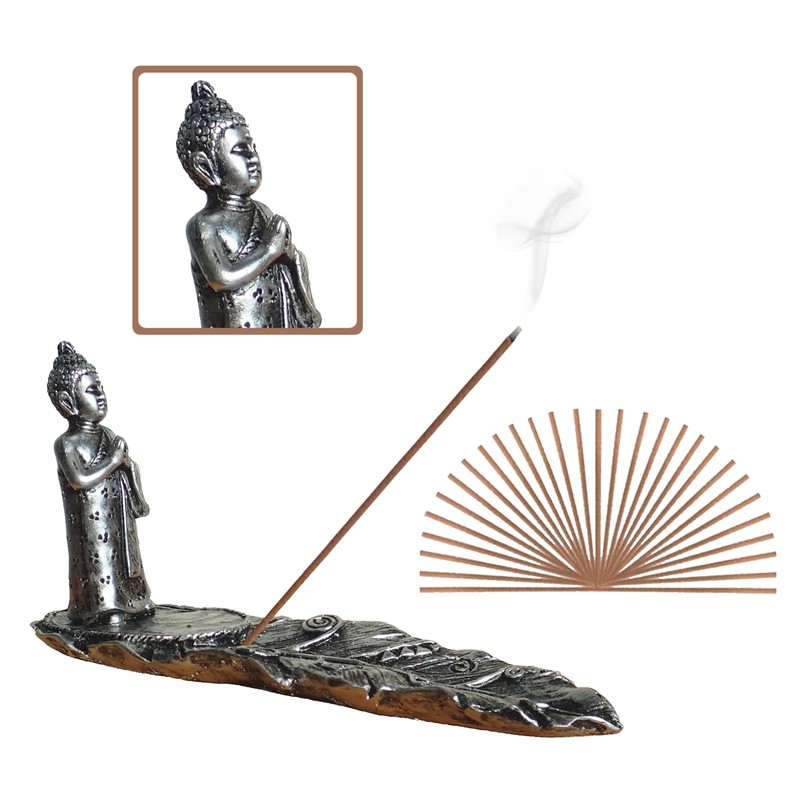 MFunke Buddha Incense Holder with 30 Incense Sticks for Aromatherapy