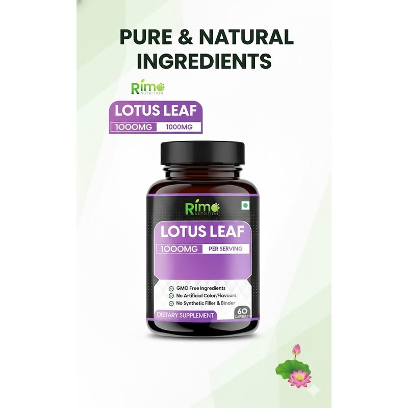 Lotus Capsules 1000mg per Serving | Natural Herbal Supplement for