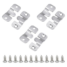 Pack of 6 Flush Mounting Brackets Made of Stainless Steel with 12 Screws, Hidden Interlocking Hangers, Suitable for Attaching Headboards, Cosmetic Mirrors, Cabinets, Picture Frames