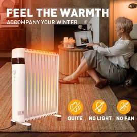 Space Heater, Convection Panel Space Heater, 1500W, Electric Space Heaters for Indoor Use, Quiet Fast Heating with Wheels & Handle, Overheat & Tip Over Protection, 2 Heating Modes for Room Office