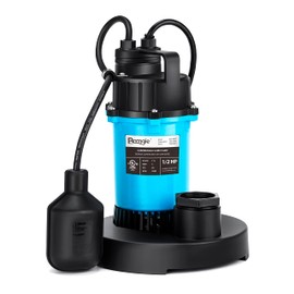 BOMGIE 1/2 HP 2980 GPH Submersible Sump Pump, Clean/Dirty Water Pumps with Automatic Float Switch and Suction Strainer, 10ft Cord Utility Pump for Basement,Pool SUL-502PT