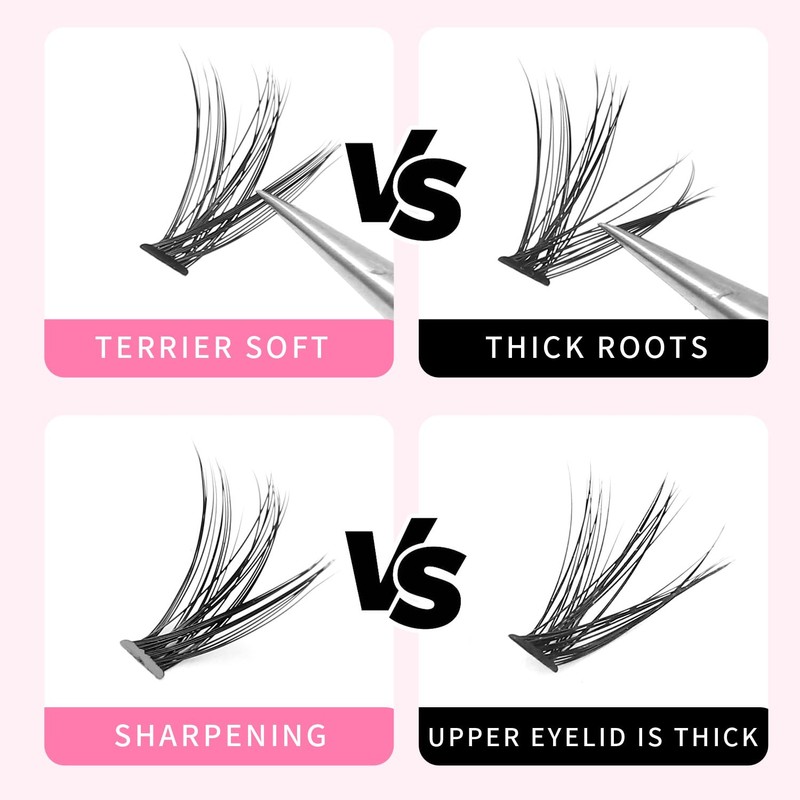 Bodermincer 20 Root Thickness 0.07mm C Curl 3D Individual Eyelashes