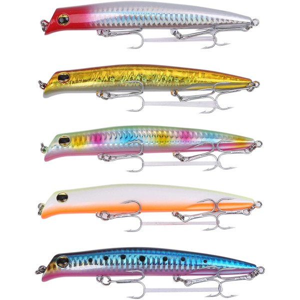 Lipless Minnow Lure, Floating Sea Bass Flounder, 4.9 inches (125