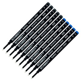 Schmidt 888 Safety Ceramic Rollerball Refill - Black, Blue Ink (Fine Tip 0.6mm) - Pack of 10