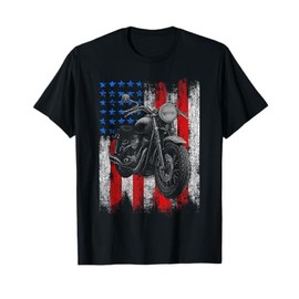 Motorcycle Graphic Men's Biker American Flag T-Shirt