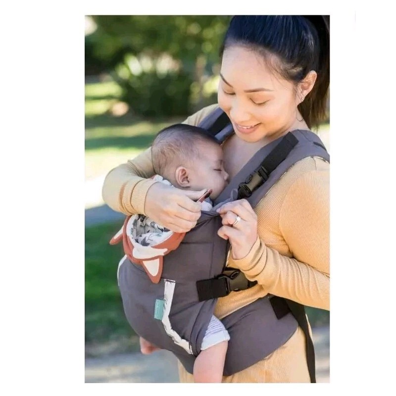 Infantino Cuddle-up Ergonomic Hoodie Baby Carrier, 2-Position, 12-40lb, Gray Fox
