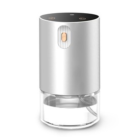 JUANANIUG Waterless Essential Oil Diffuser Portable: Rechargable Aromatherapy Diffuser for Car and Home - Auto Start/Stop Function - 4 Concentration Adjustments and Timers (Sliver)