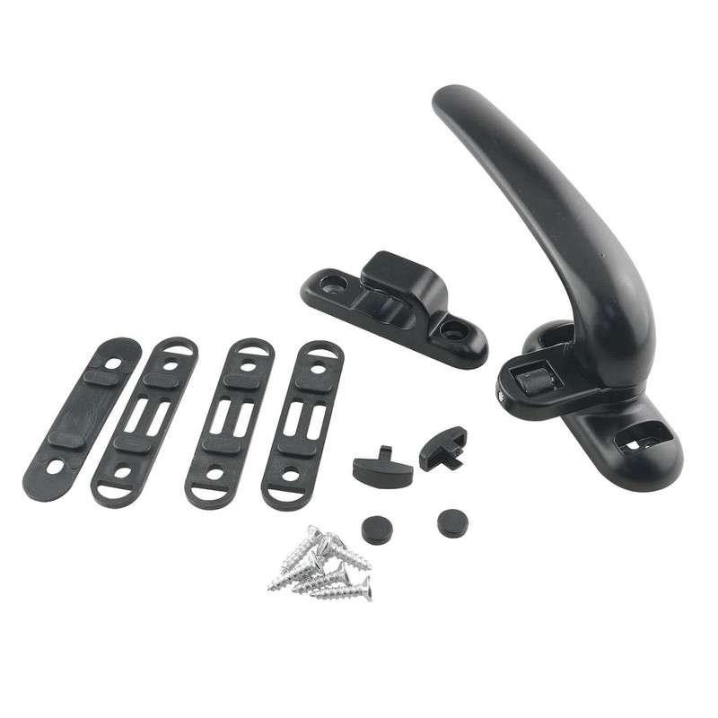 WHYHKJ Black Aluminum Alloy Door Window Locking Pulls Interior and